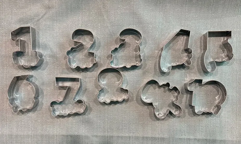 Vintage Number Cookie Cutter Set 1-10 Birthday Anniversary Cake Decorating